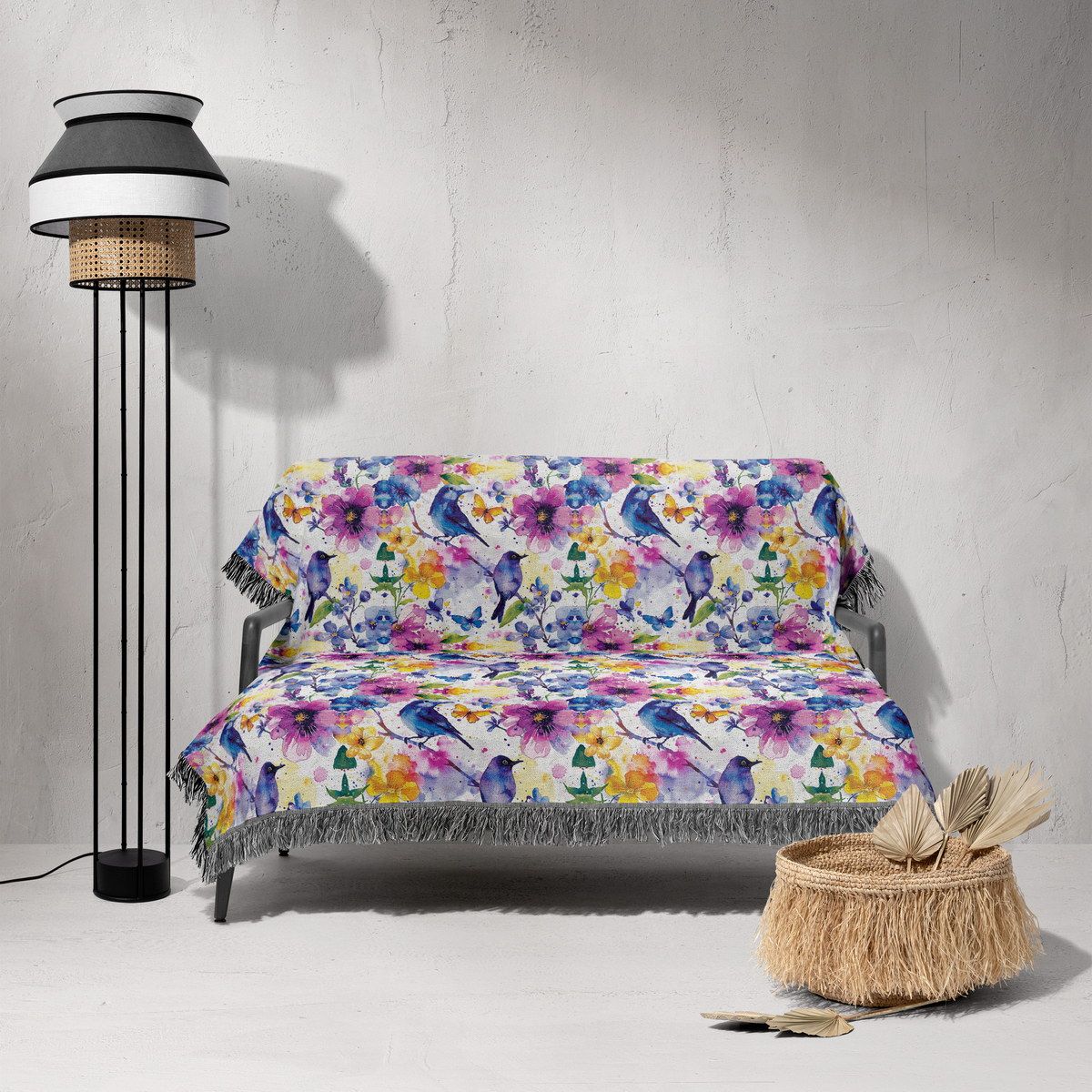 شال مبل ریش دار sofa shawl 142