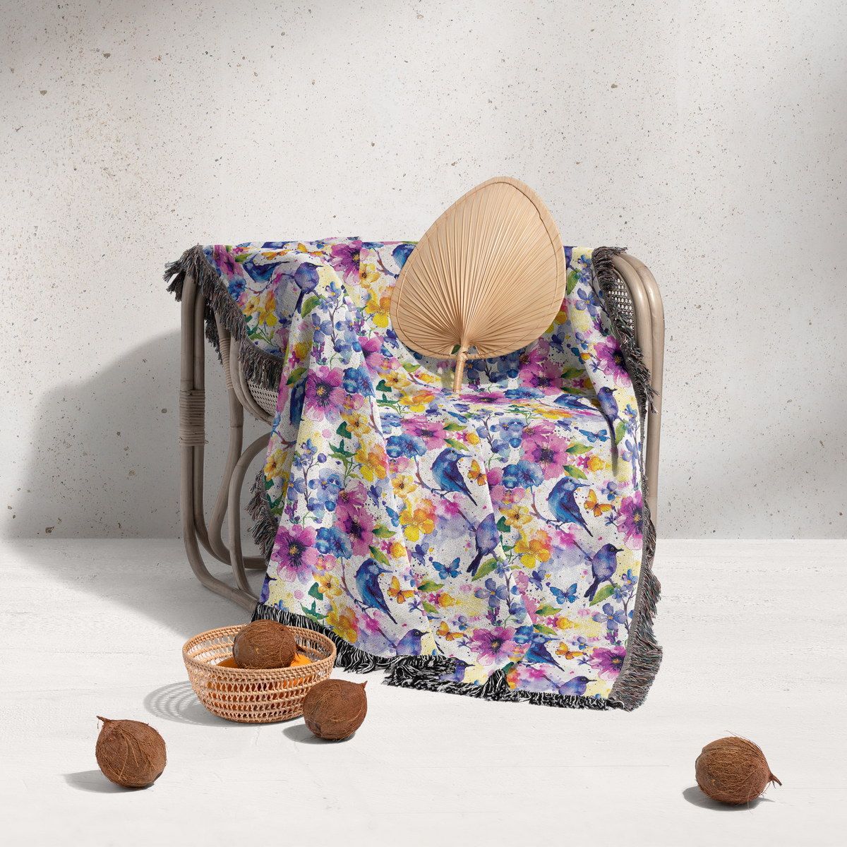 شال مبل ریش دار sofa shawl 142