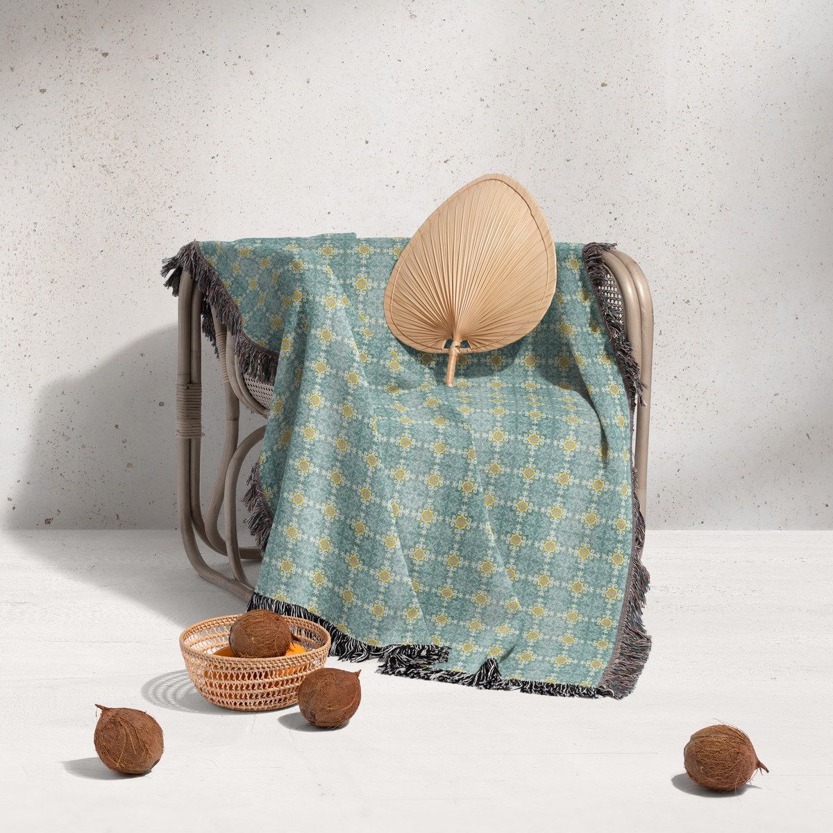 شال مبل ریش دار sofa shawl 148