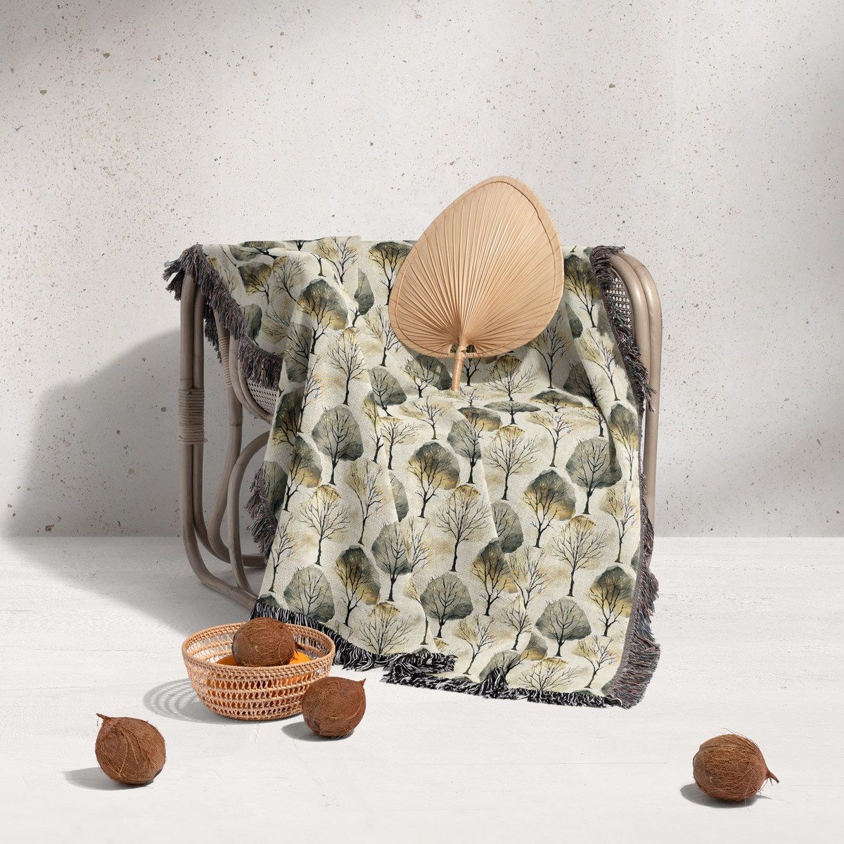 شال مبل ریش دار sofa shawl 150