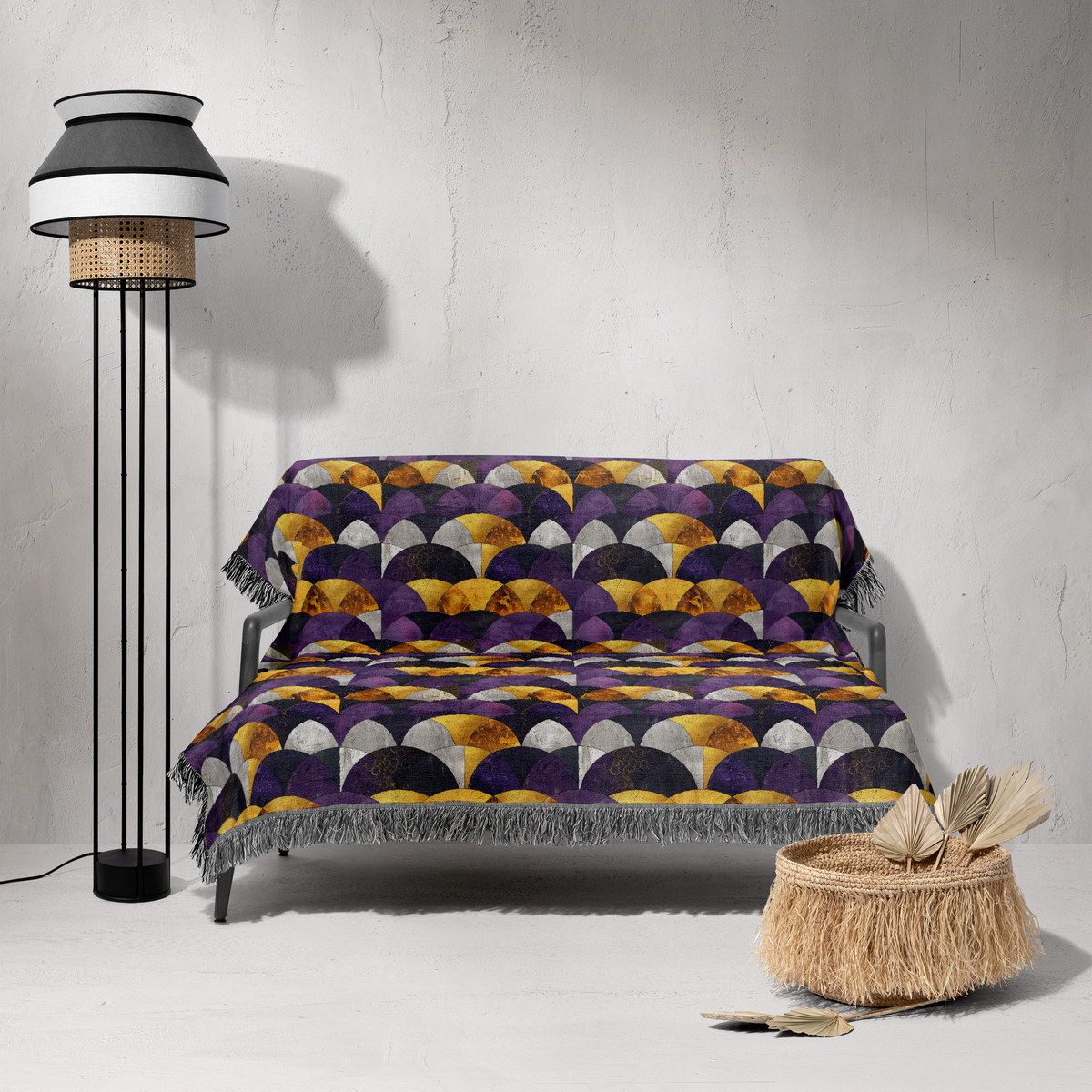 شال مبل ریش دار sofa shawl 152