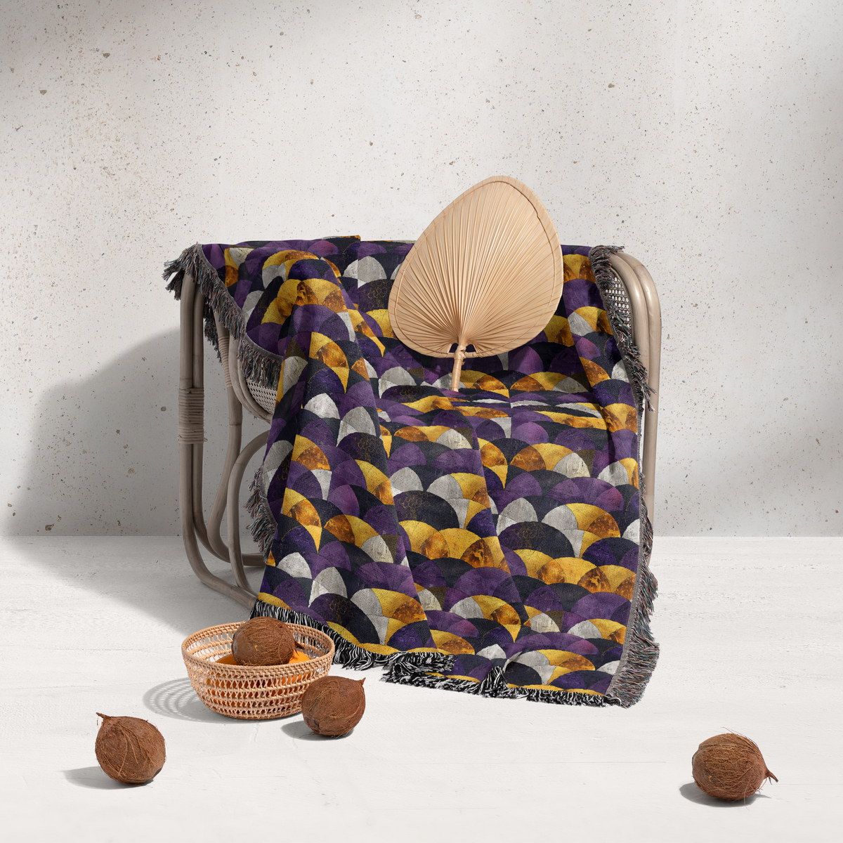 شال مبل ریش دار sofa shawl 152