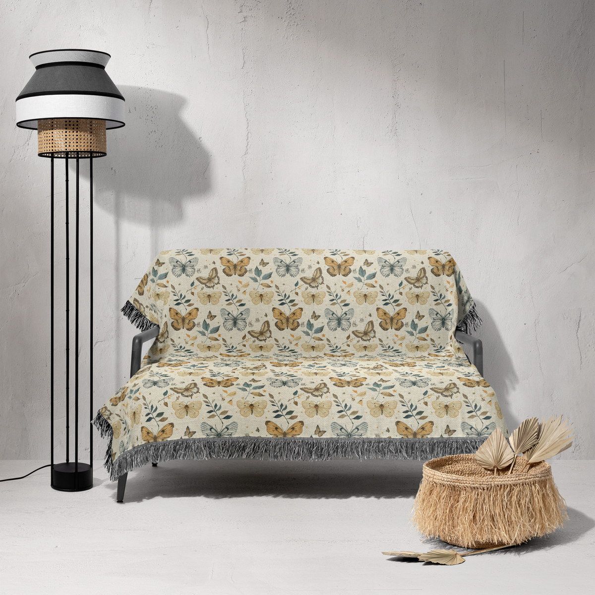 شال مبل ریش دار sofa shawl 154