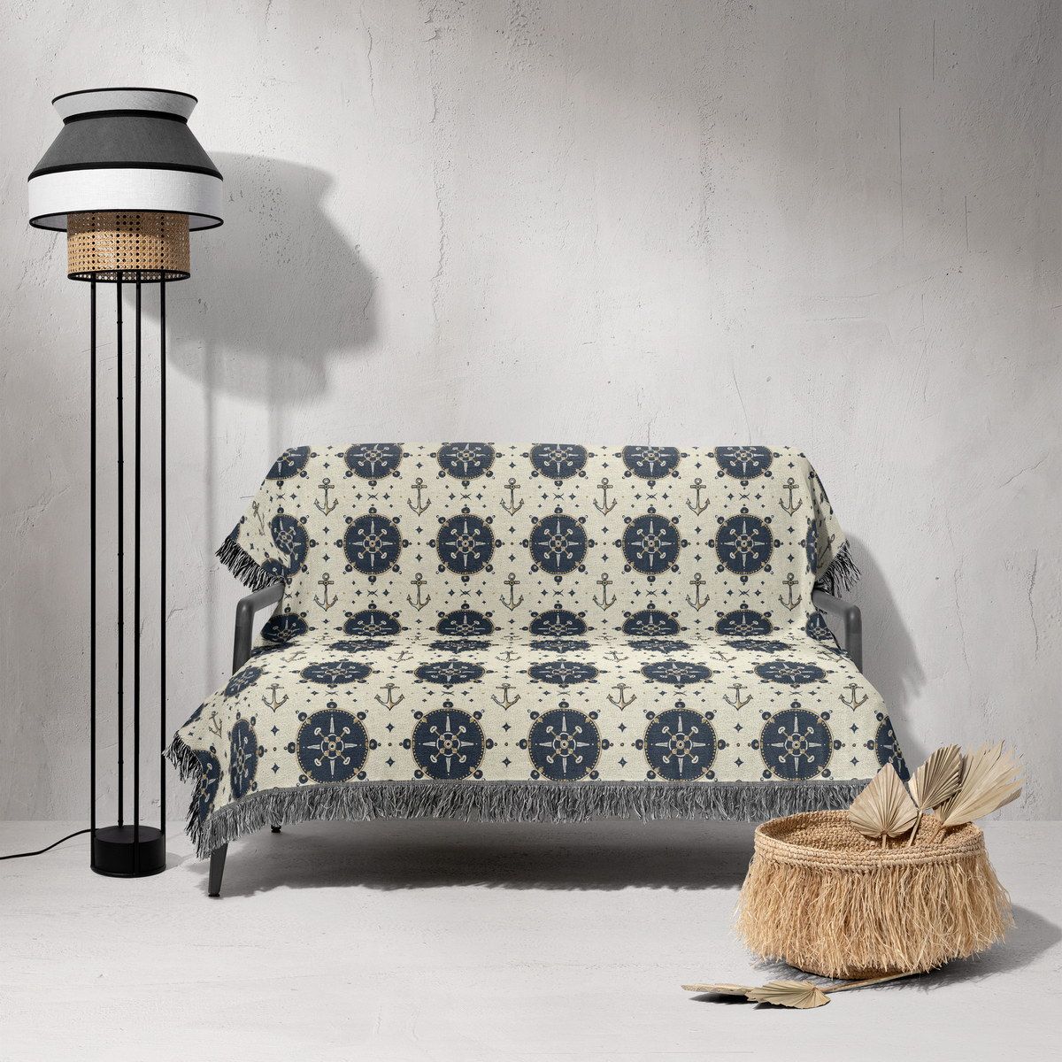 شال مبل ریش دار sofa shawl 156