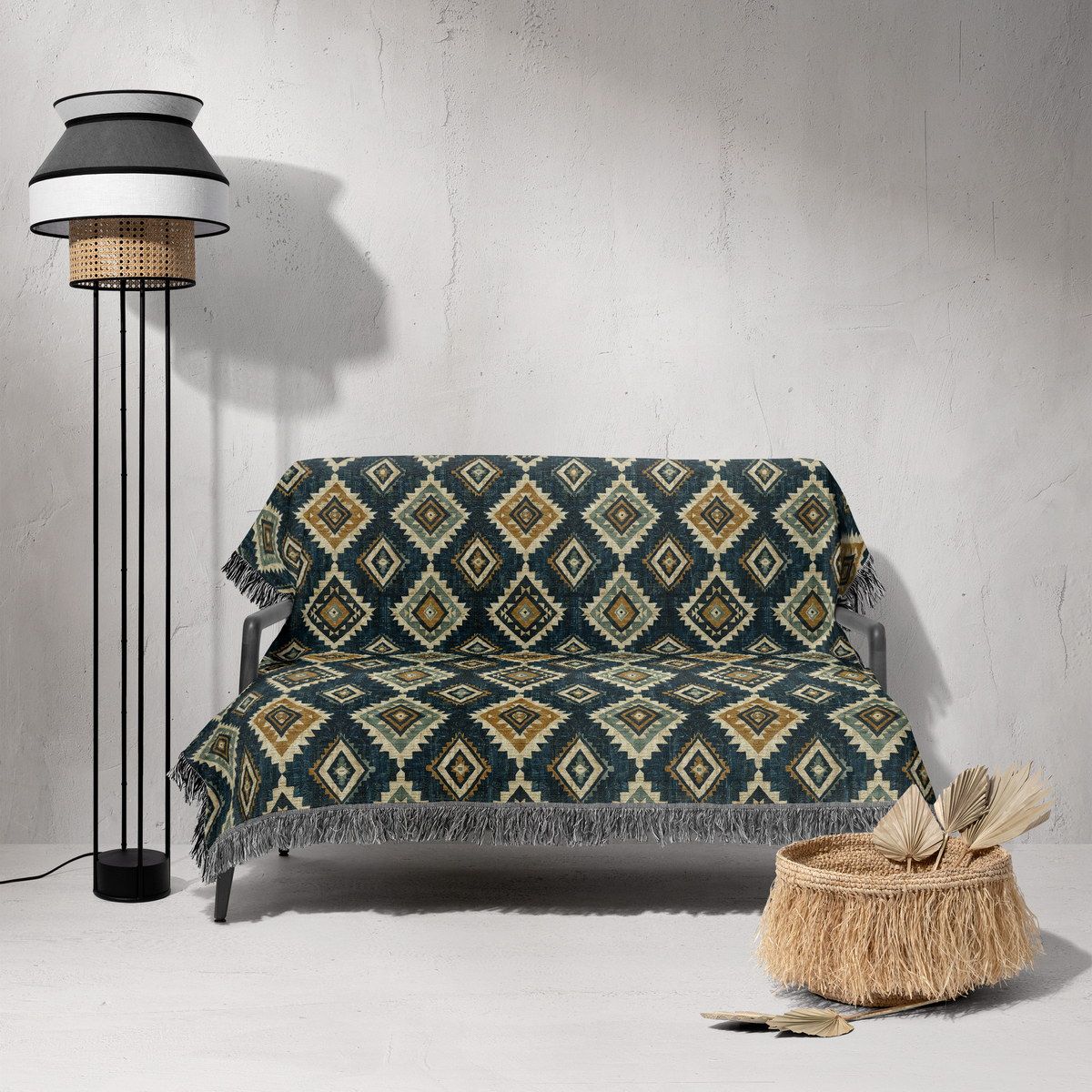 شال مبل ریش دار sofa shawl 158