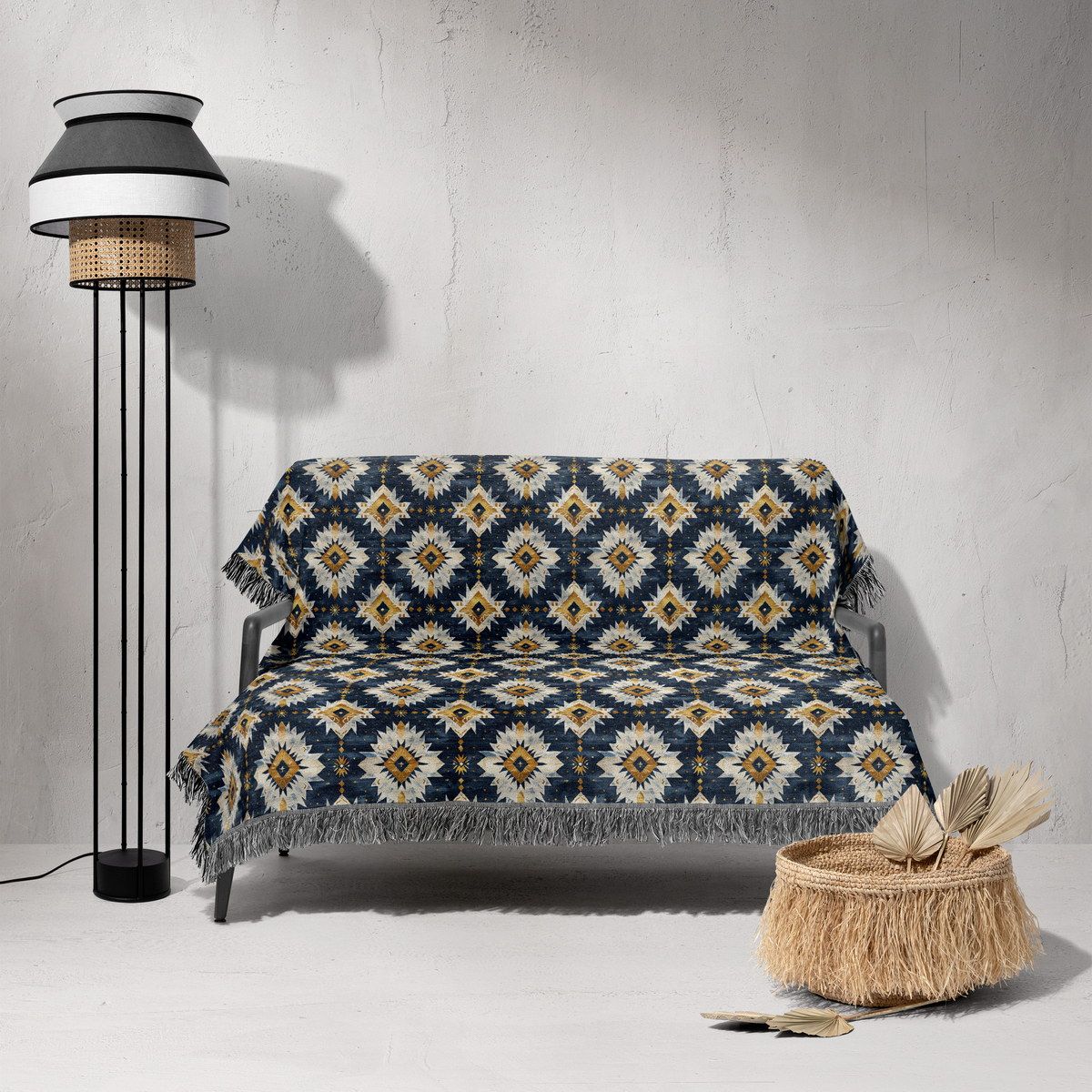 شال مبل ریش دار sofa shawl 159