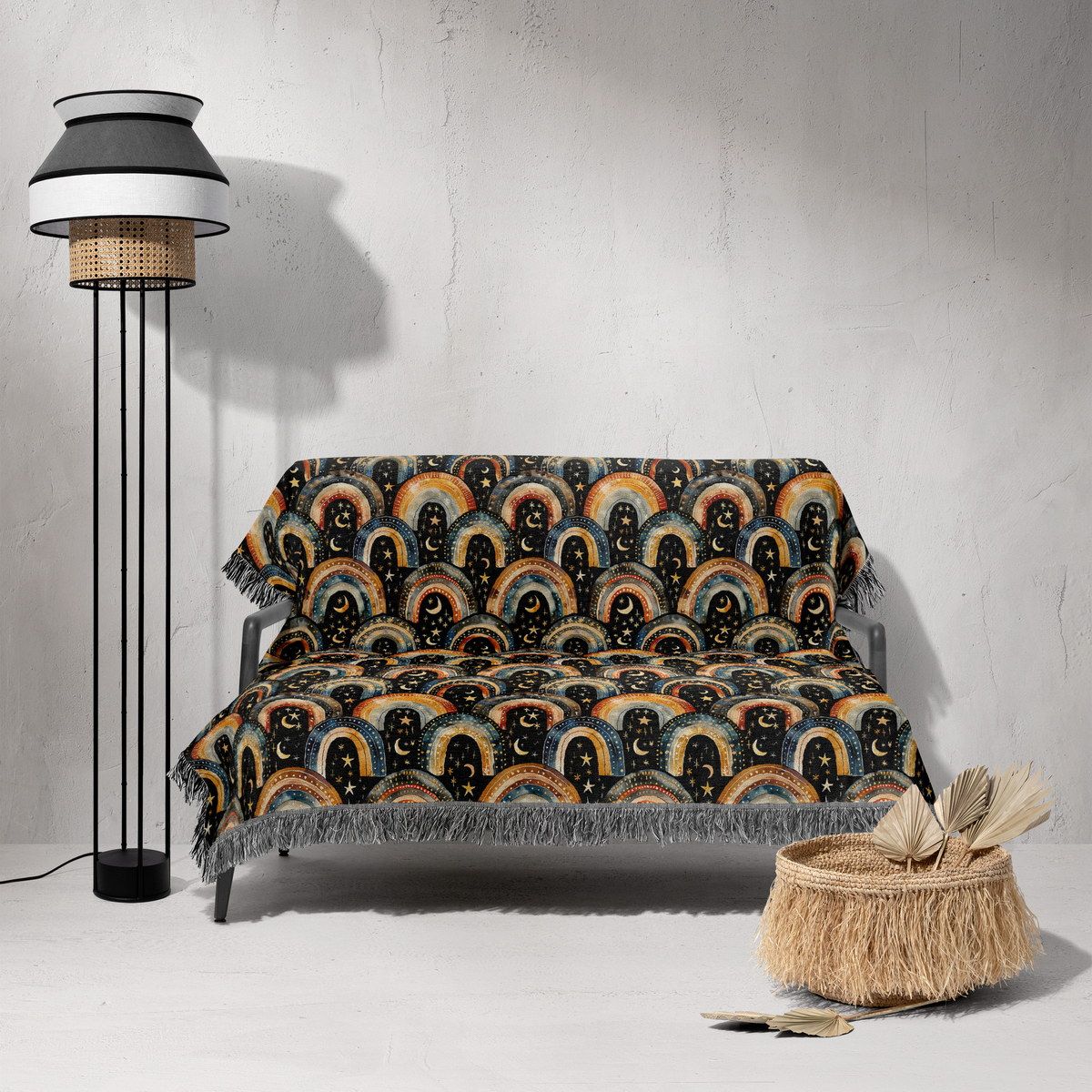 شال مبل ریش دار sofa shawl 161