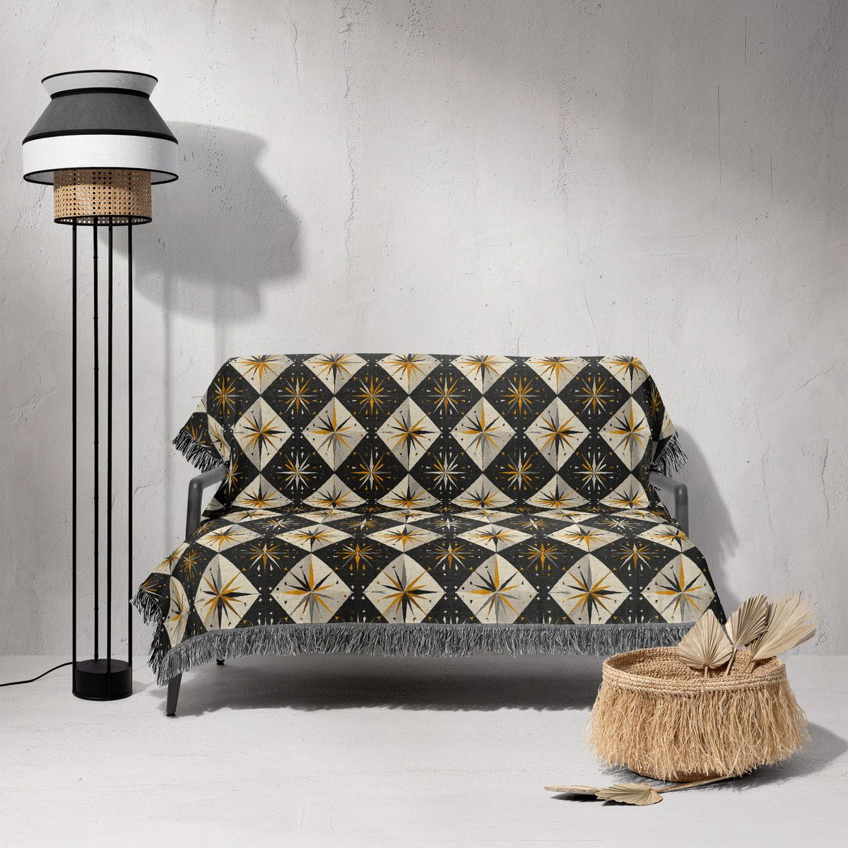 شال مبل ریش دار sofa shawl 164