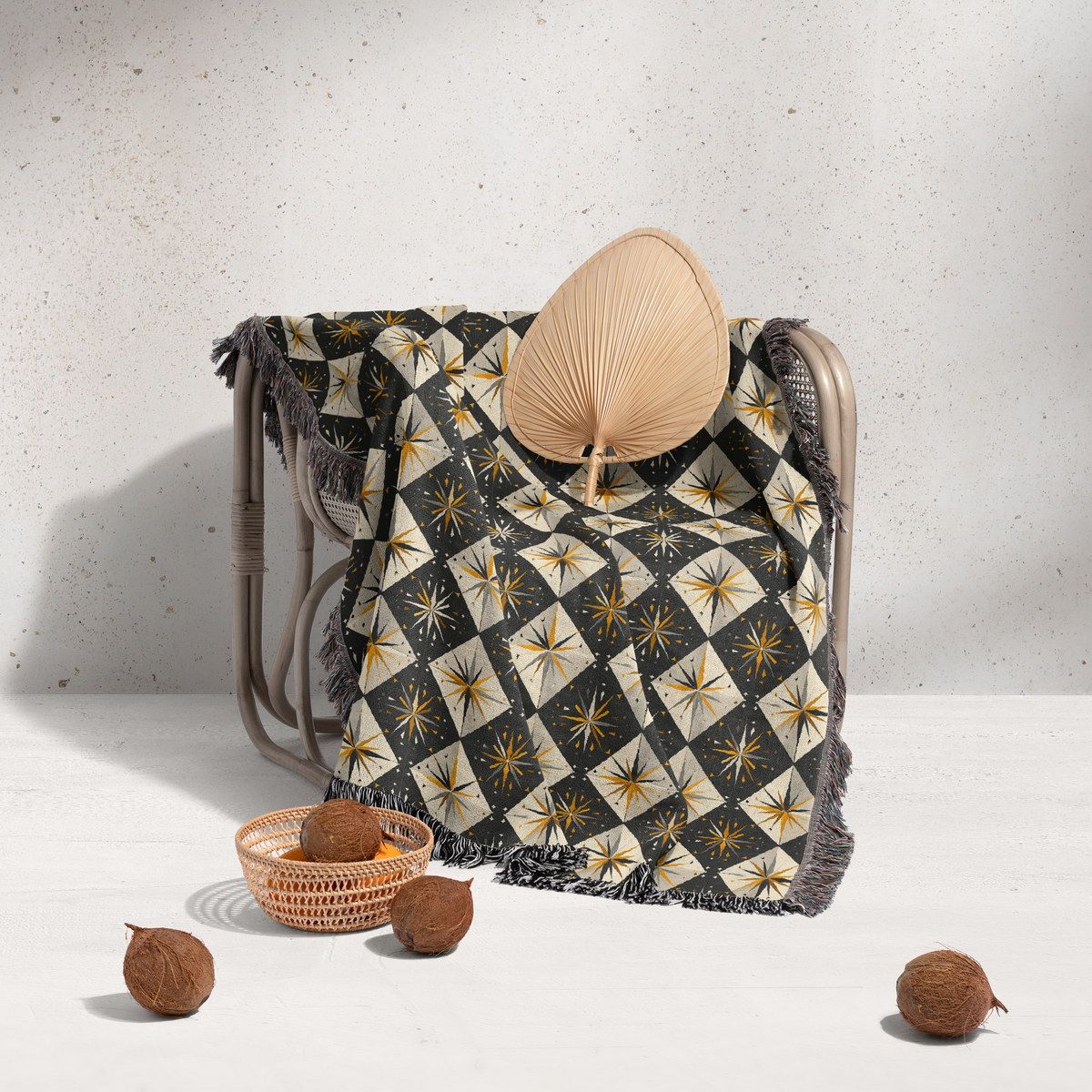 شال مبل ریش دار sofa shawl 164