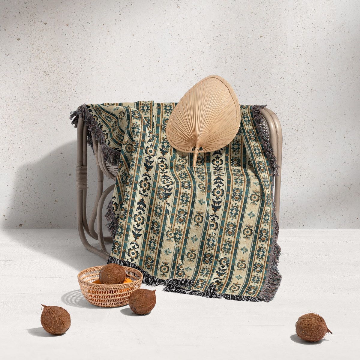 شال مبل ریش دار sofa shawl 165