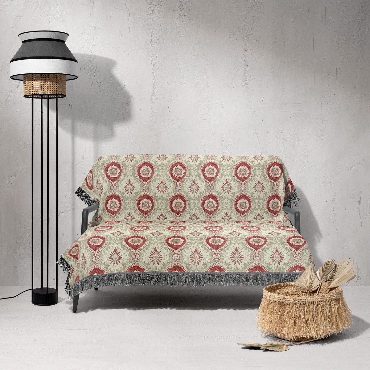 شال مبل ریش دار sofa shawl 166