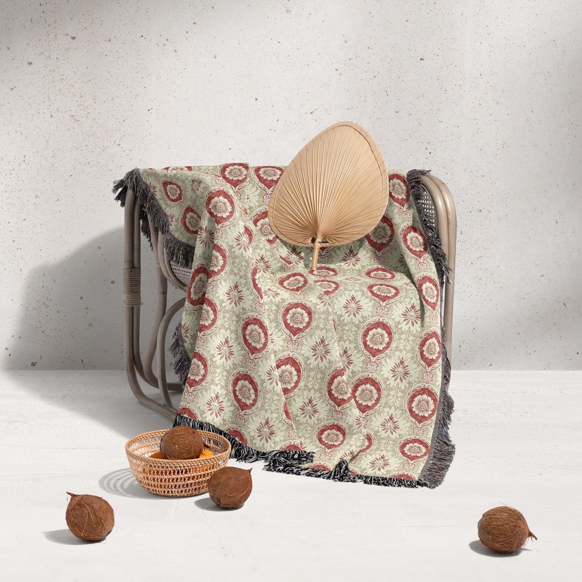 شال مبل ریش دار sofa shawl 166