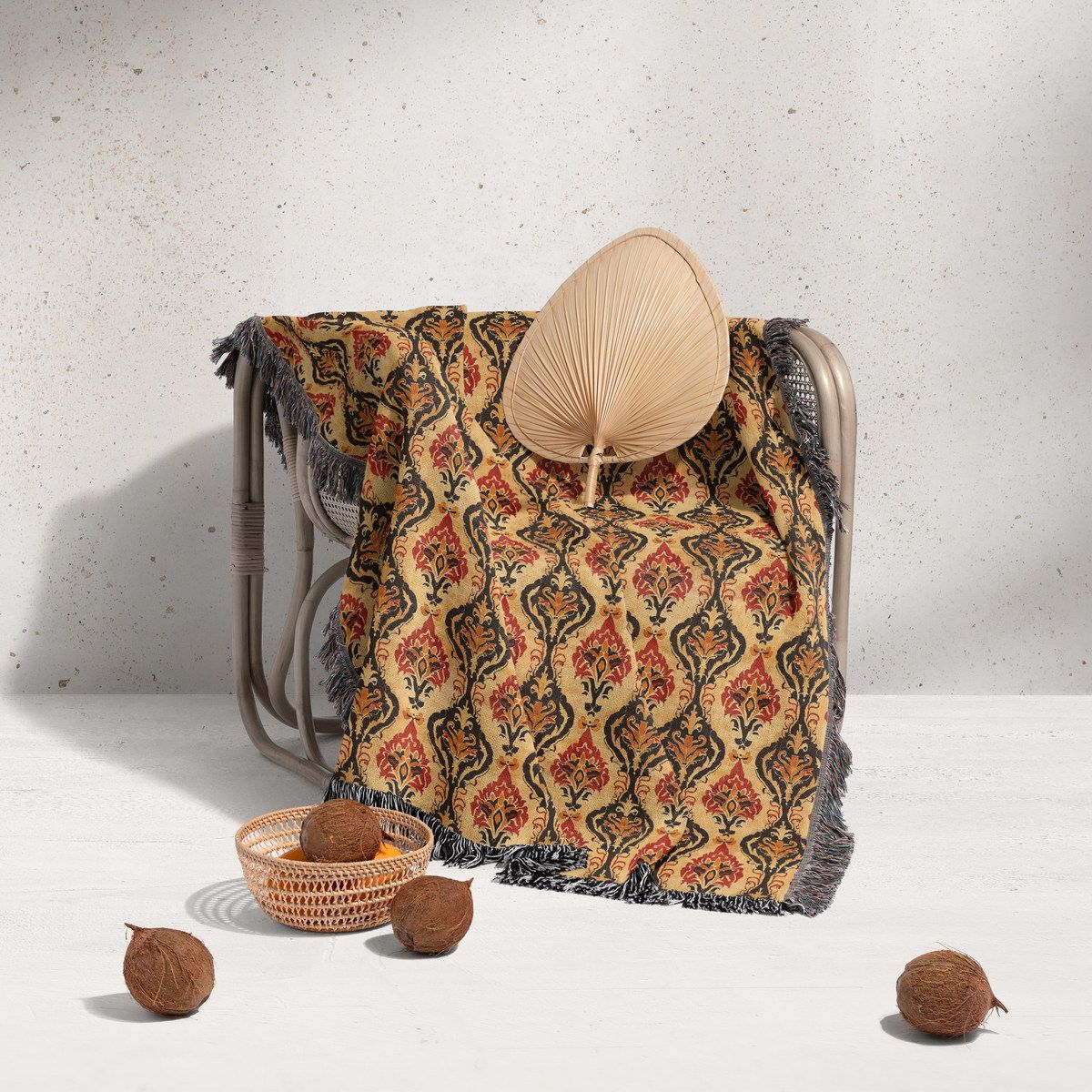 شال مبل ریش دار sofa shawl 169