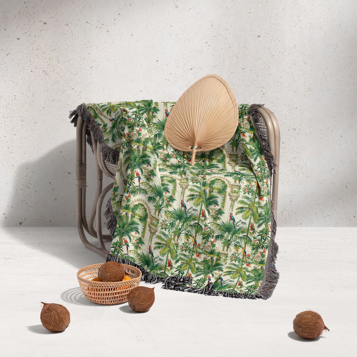 شال مبل ریش دار sofa shawl 172