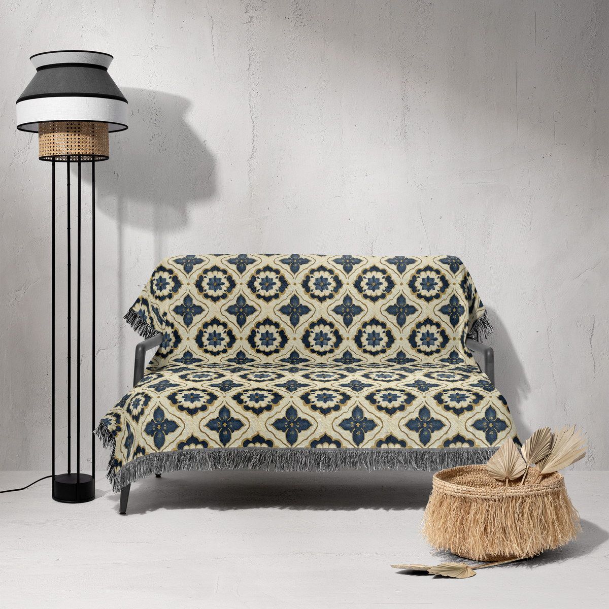 شال مبل ریش دار sofa shawl 173