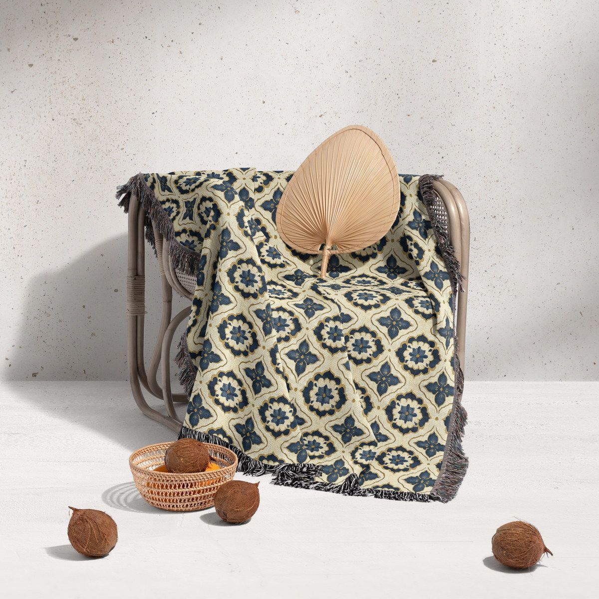 شال مبل ریش دار sofa shawl 173