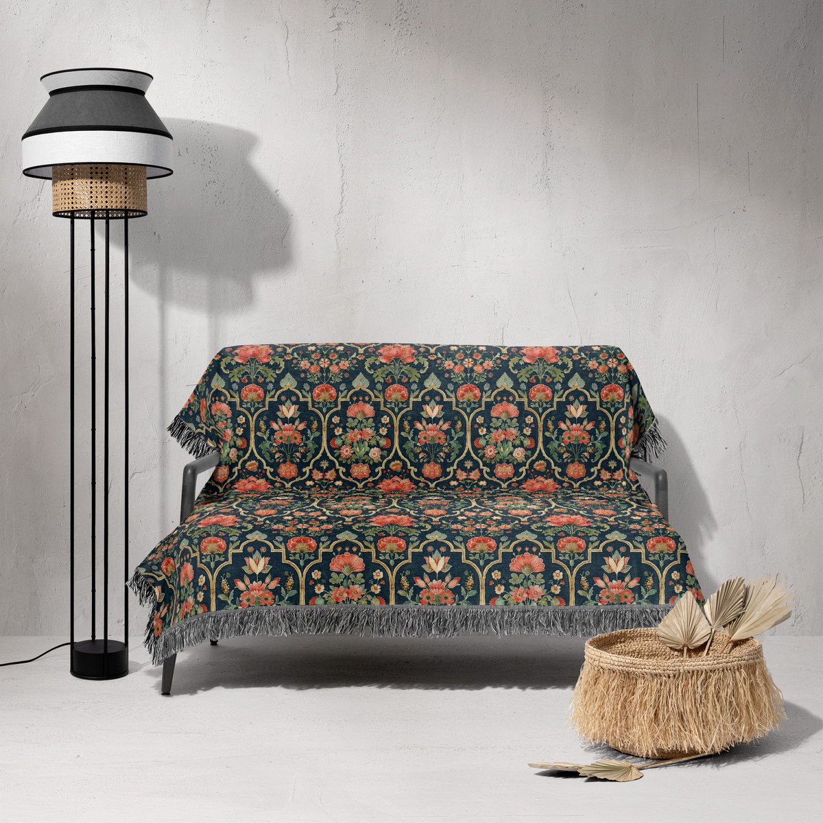 شال مبل ریش دار sofa shawl 175