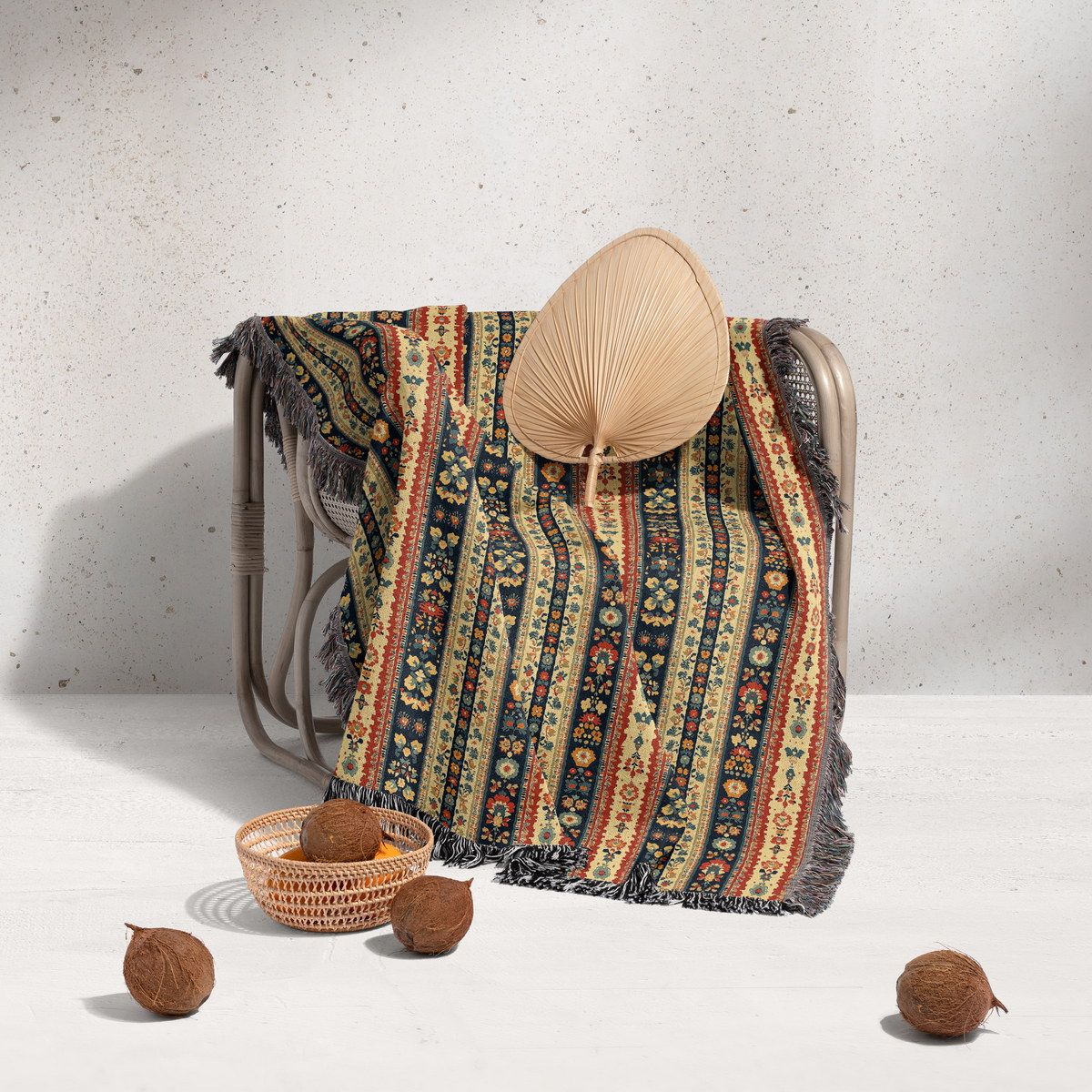 شال مبل ریش دار sofa shawl 176