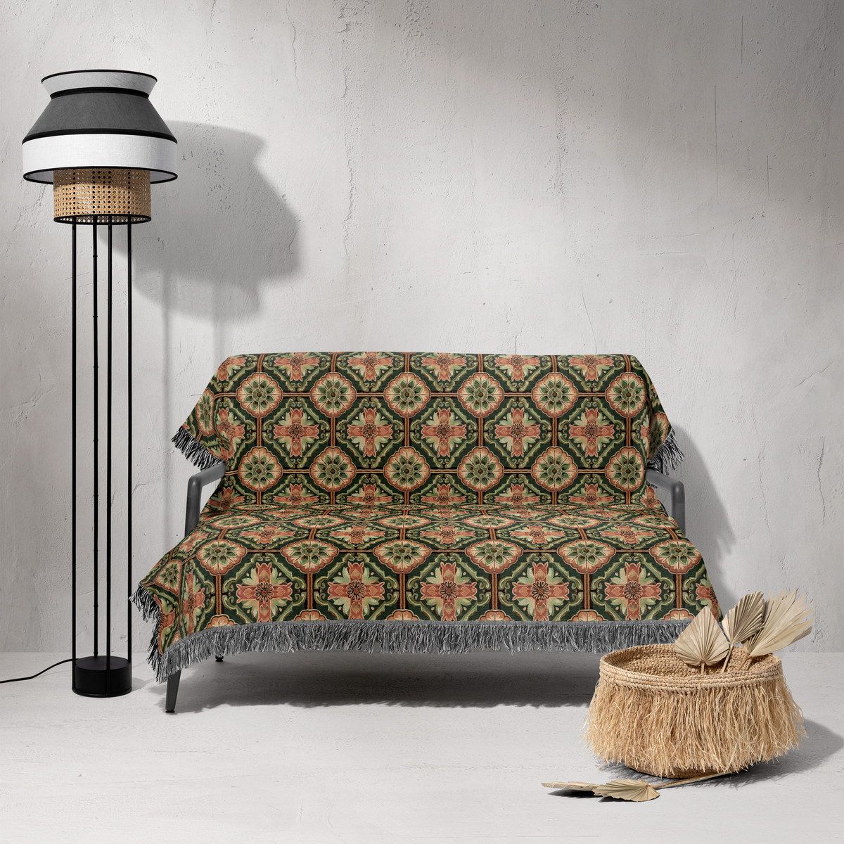 شال مبل ریش دار sofa shawl 177