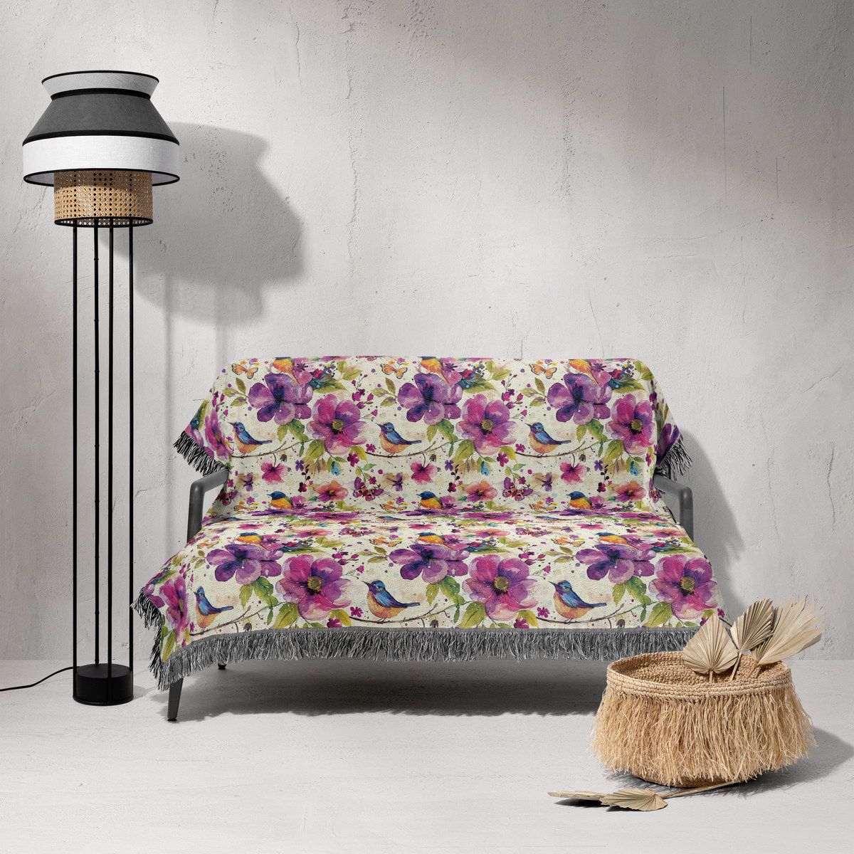 شال مبل ریش دار sofa shawl 179