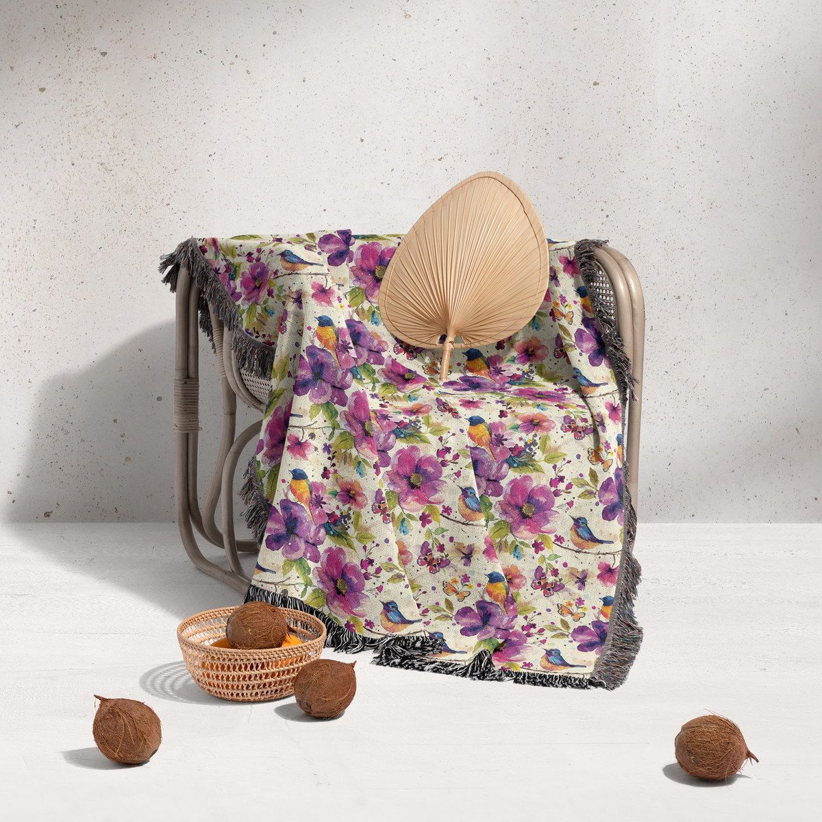 شال مبل ریش دار sofa shawl 179