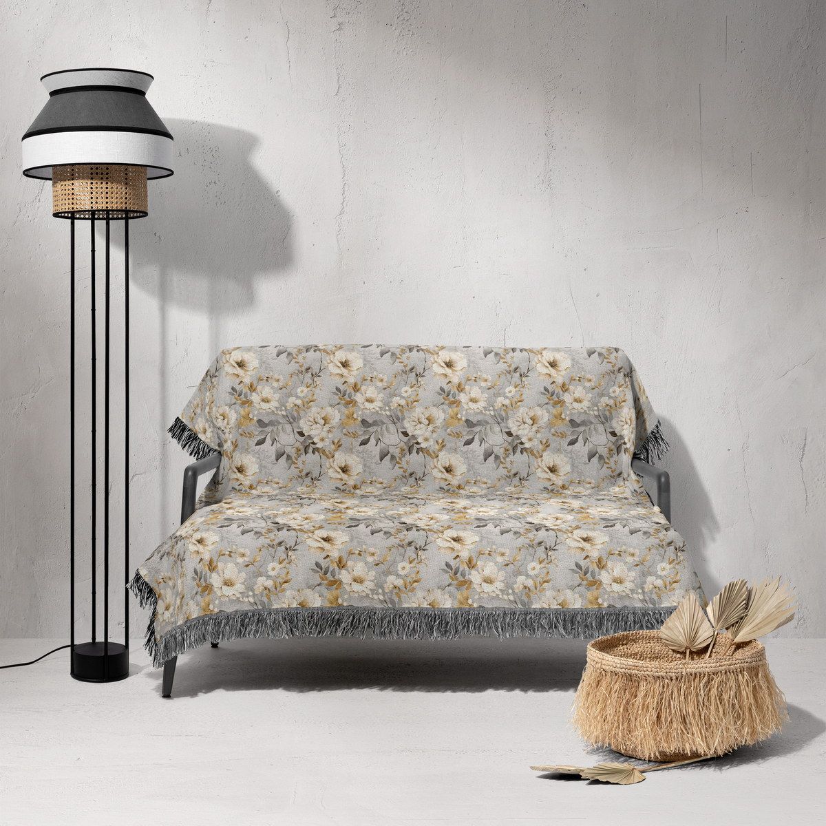 شال مبل ریش دار sofa shawl 183