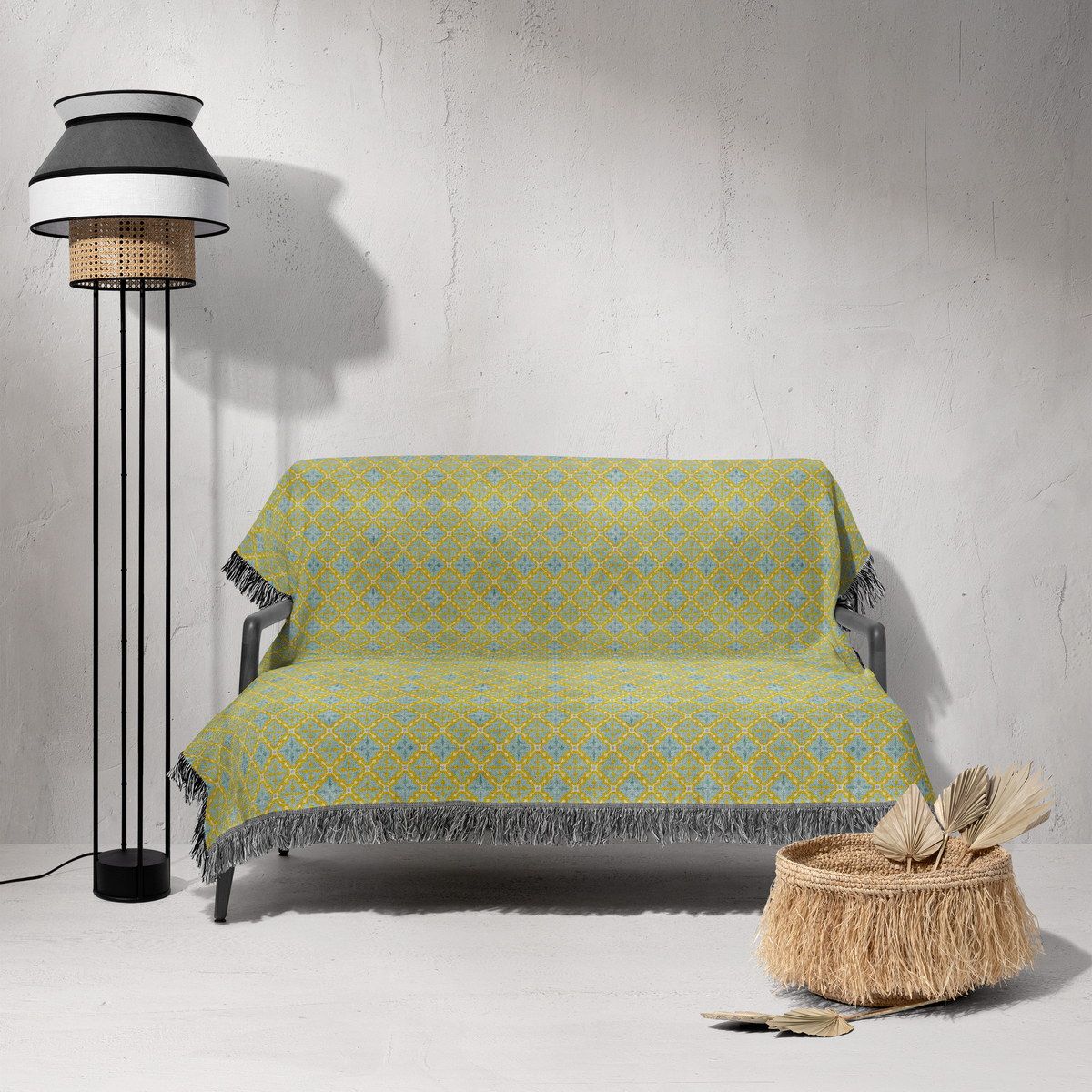 شال مبل ریش دار sofa shawl 184