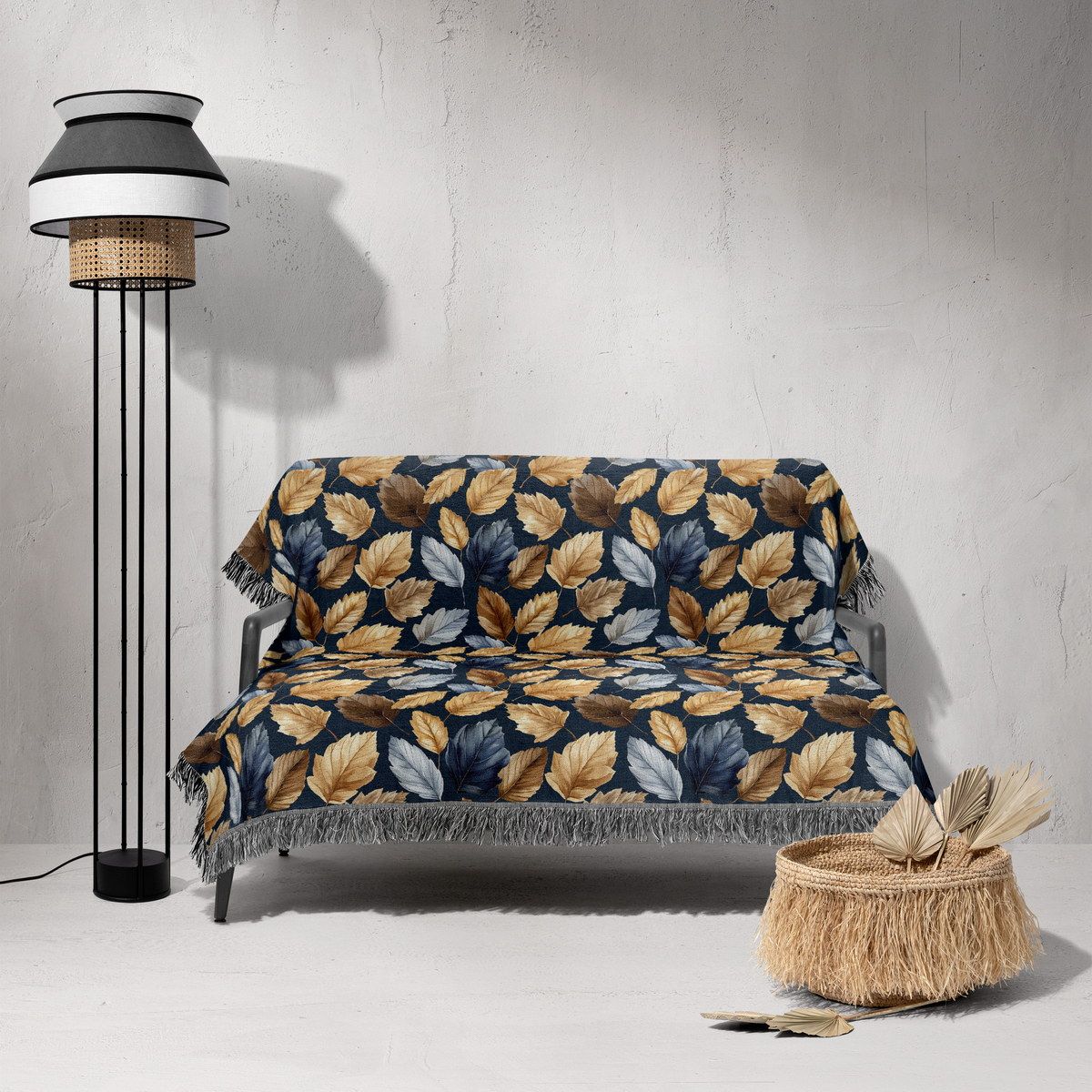 شال مبل ریش دار sofa shawl 185