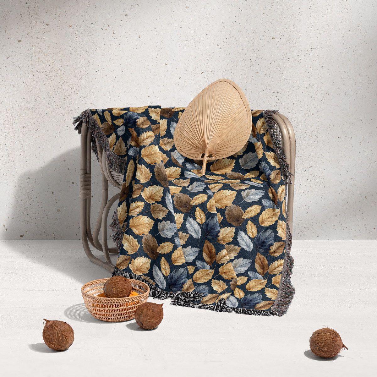 شال مبل ریش دار sofa shawl 185