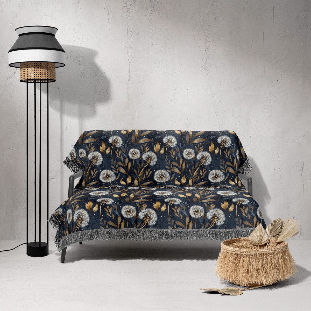 شال مبل ریش دار sofa shawl 189