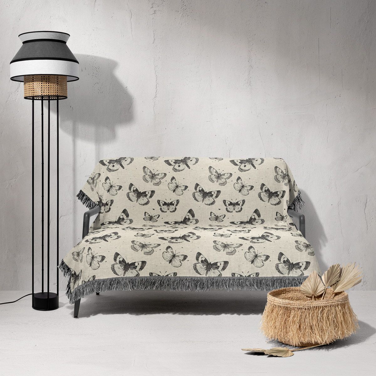 شال مبل ریش دار sofa shawl 190