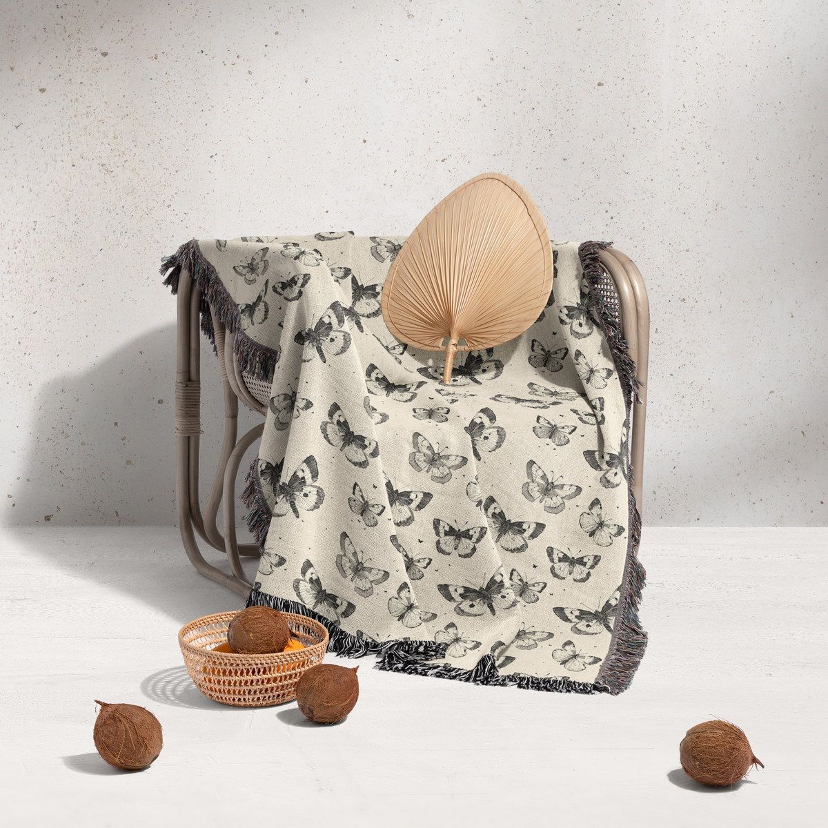 شال مبل ریش دار sofa shawl 190