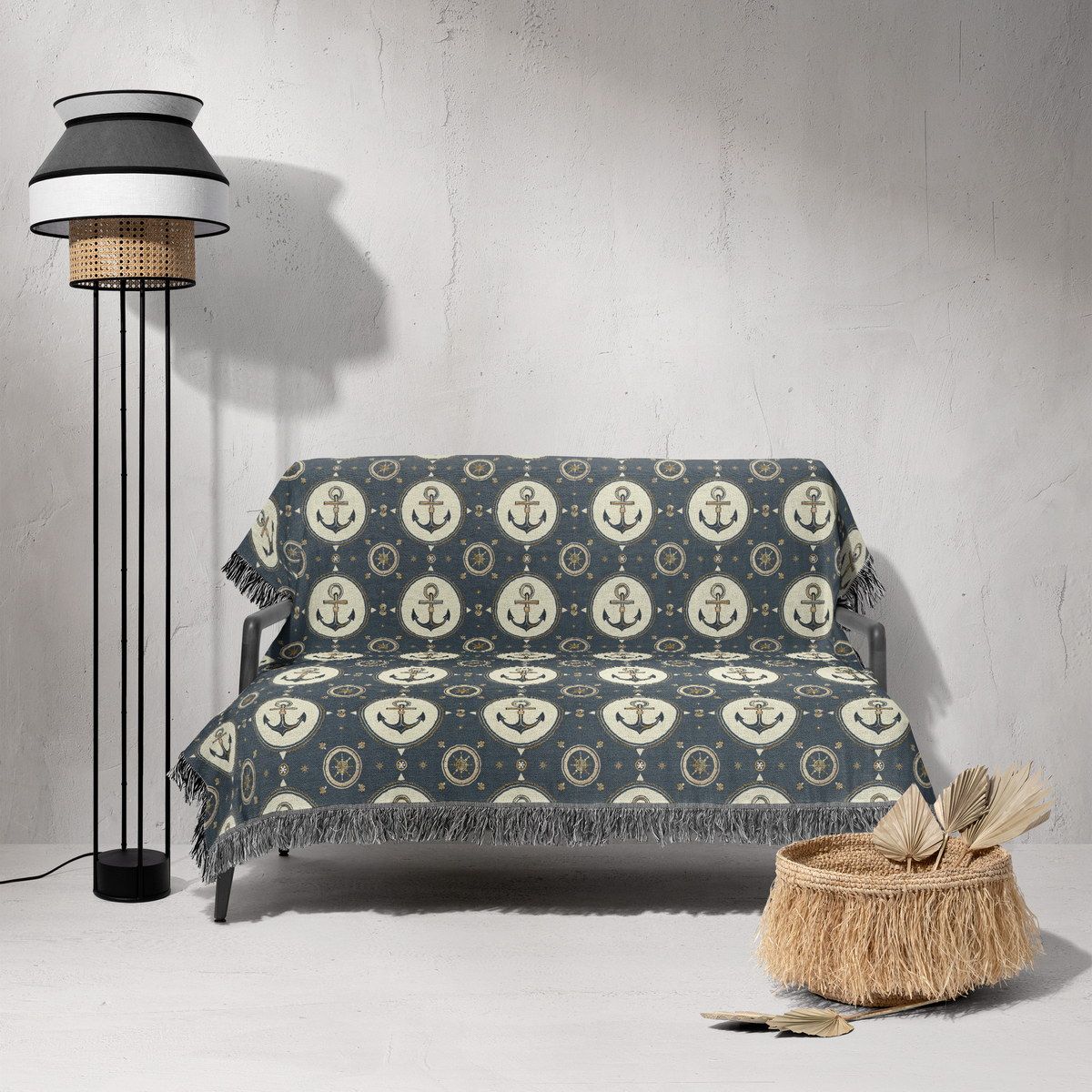 شال مبل ریش دار sofa shawl 193