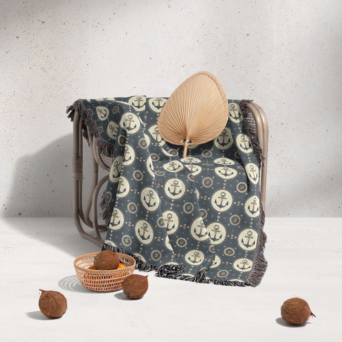 شال مبل ریش دار sofa shawl 193