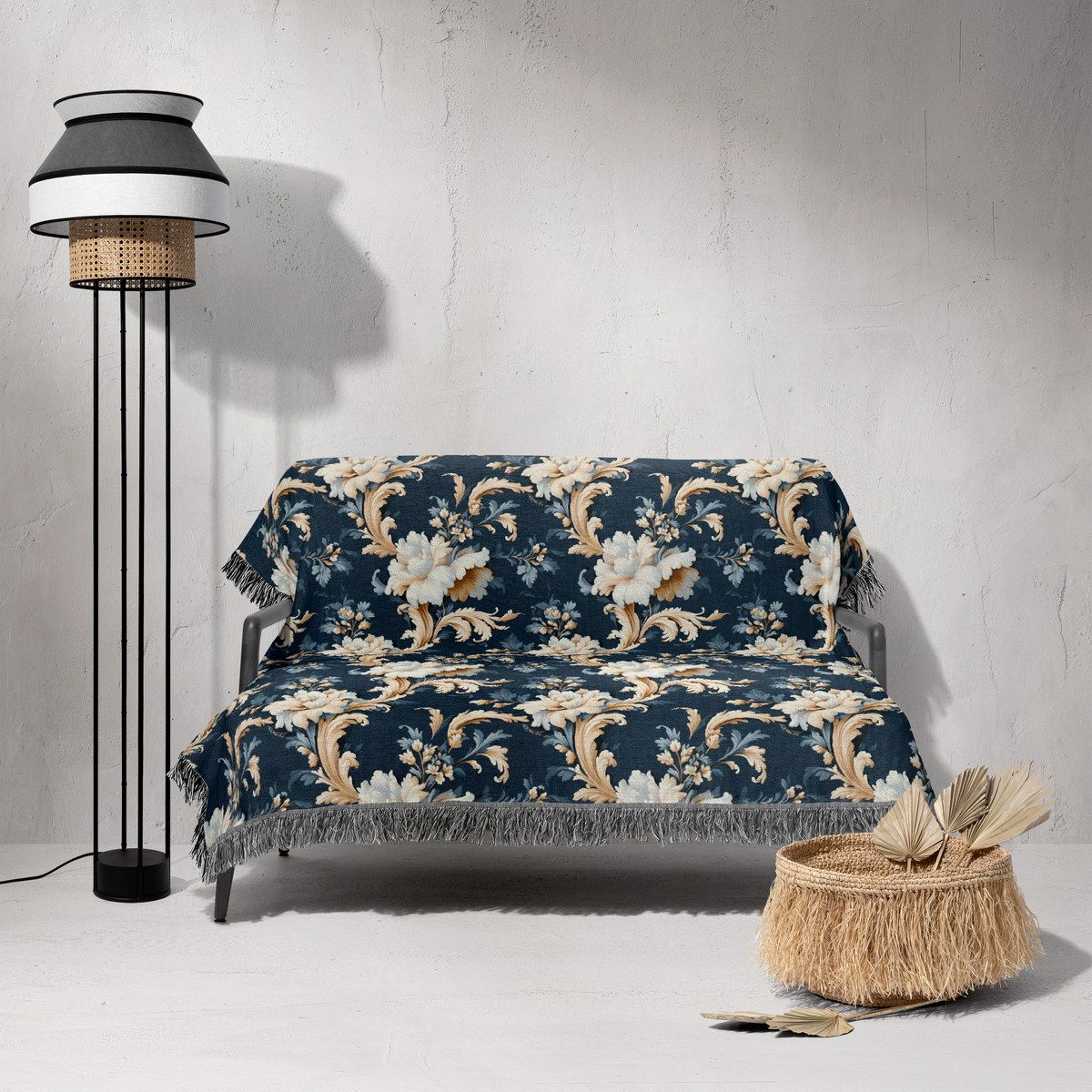 شال مبل ریش دار sofa shawl 194