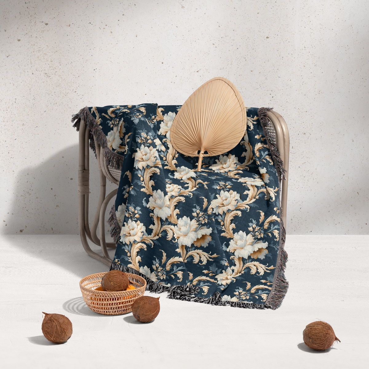 شال مبل ریش دار sofa shawl 194