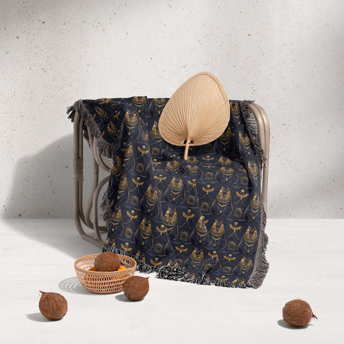 شال مبل ریش دار sofa shawl 195