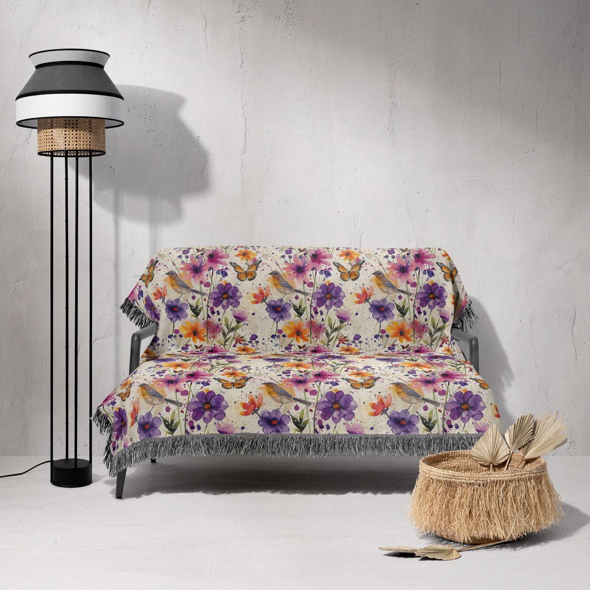 شال مبل ریش دار sofa shawl 196