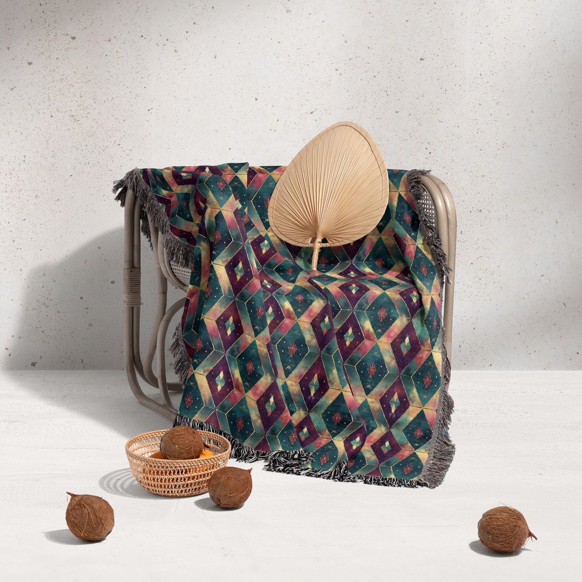 شال مبل ریش دار sofa shawl 199