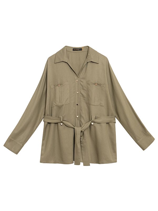 تونیک زنانه ویسکوز آستین بلند یقه مردانه کژوال50102