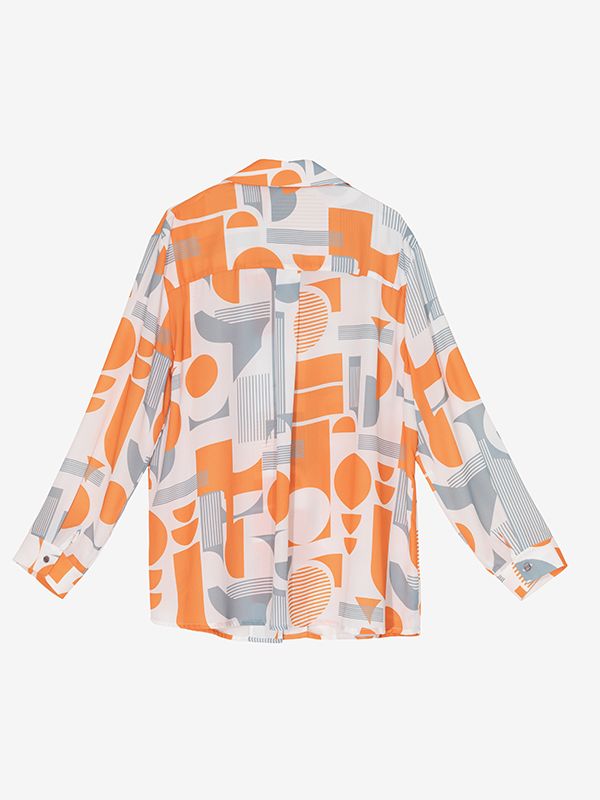 شومیز زنانه سایز بزرگ کرپ حریر یقه مردانه آستین بلند 30105