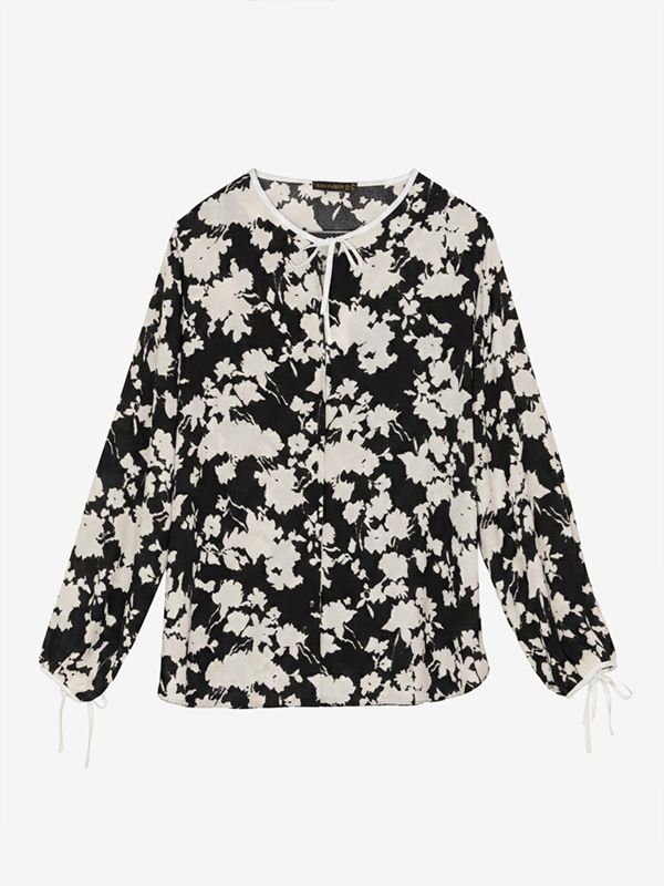 تونیک زنانه سایز بزرگ کرپ ژورژت یقه گرد 50104